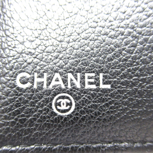 CHANEL Tri-fold Wallet Umbrella Print Black leather - Picture 9 of 10